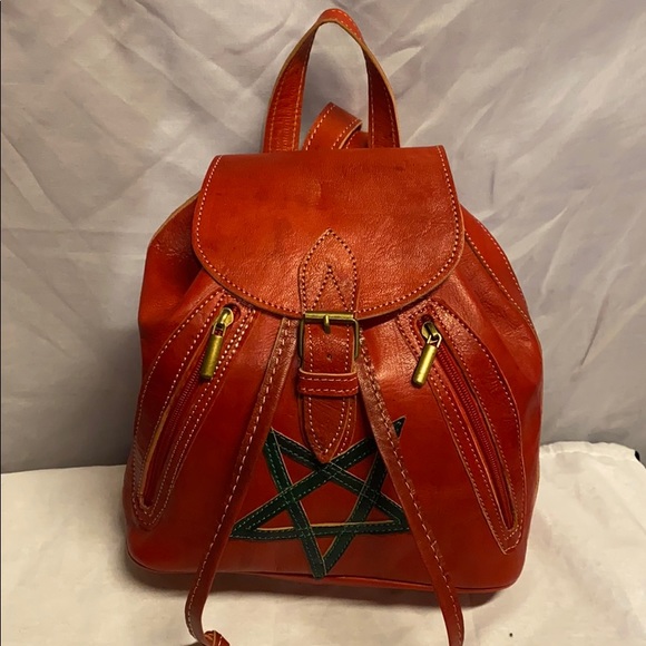Moroccan Leather Backpack - Picture 1 of 15